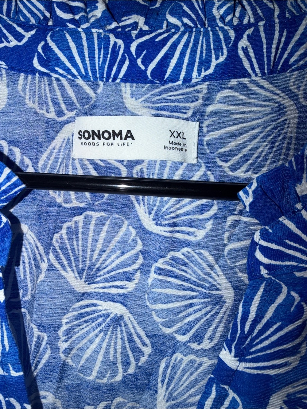Sonoma Blue and White Shell-Print Midi Dress - Picture 4 of 8